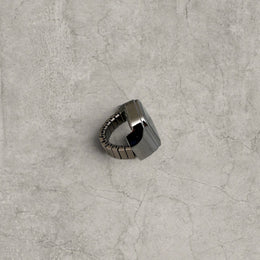 Silver stainless steel clock watch ring adjustable size