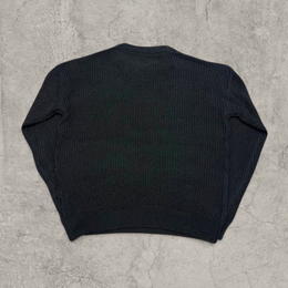 Vintage knitted jumper with crew neck in black