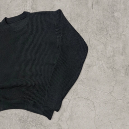 Vintage knitted jumper with crew neck in black