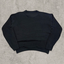 Vintage knitted jumper with crew neck in black