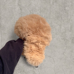 Russian ushanka hat in cream/beige thick faux fur.