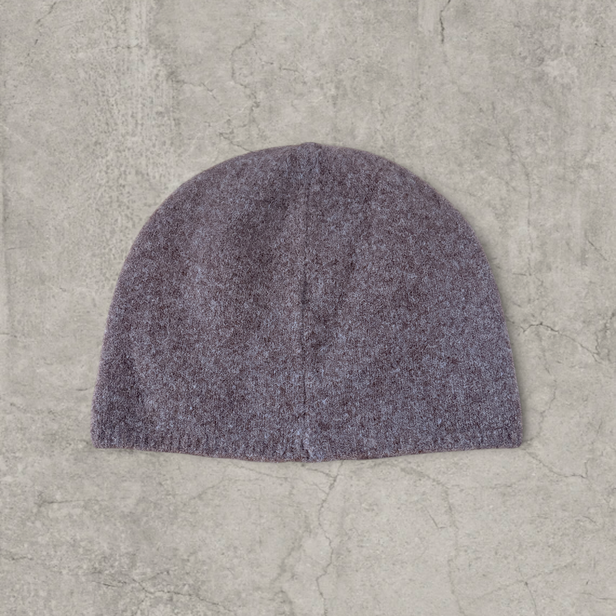 Japanese knit beanie hat in brown fluff