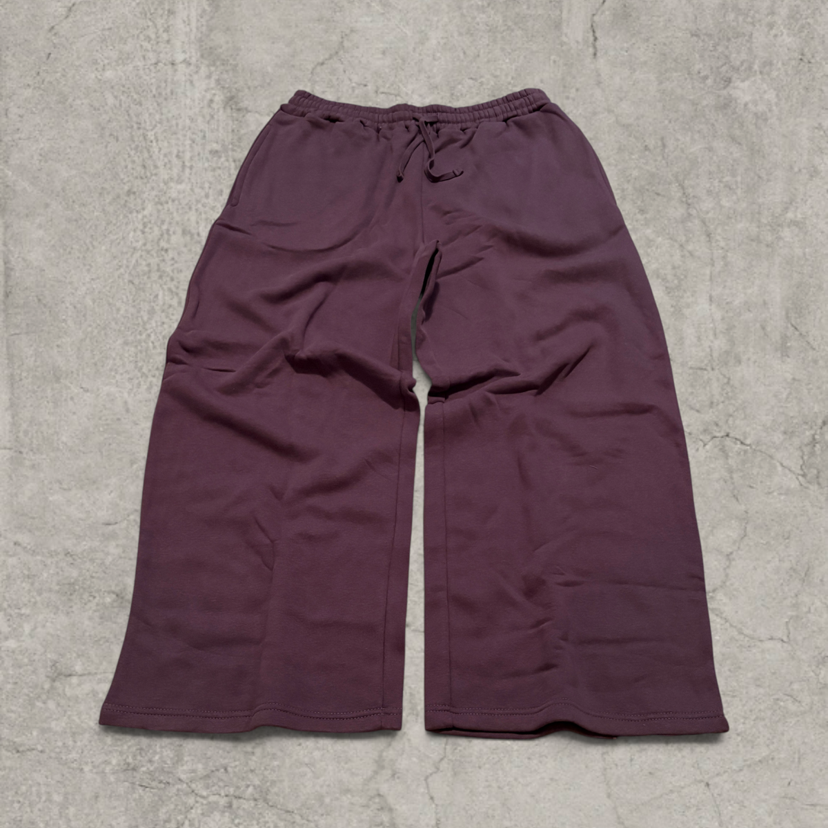 Super baggy wide leg Korean joggers in dark purple.