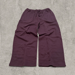 Super baggy wide leg Korean joggers in dark purple.