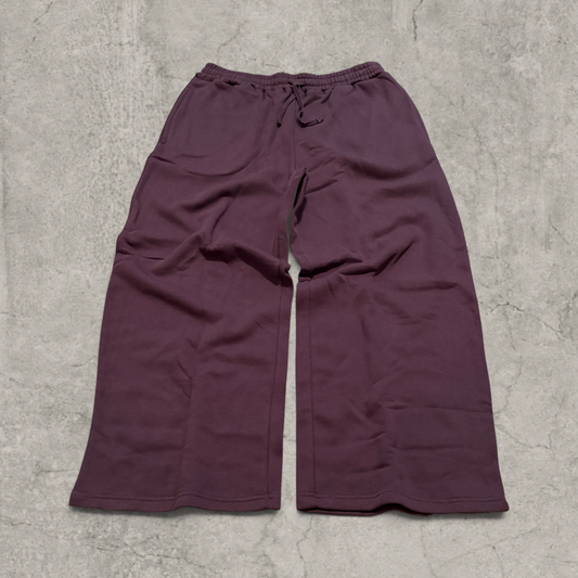 Super baggy wide leg Korean joggers in dark purple.