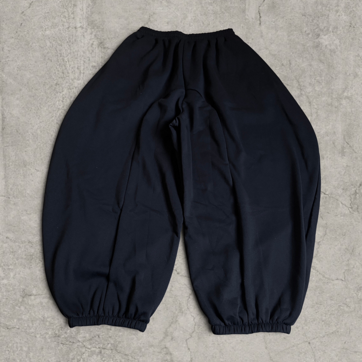 Super baggy wide leg Korean joggers in black.