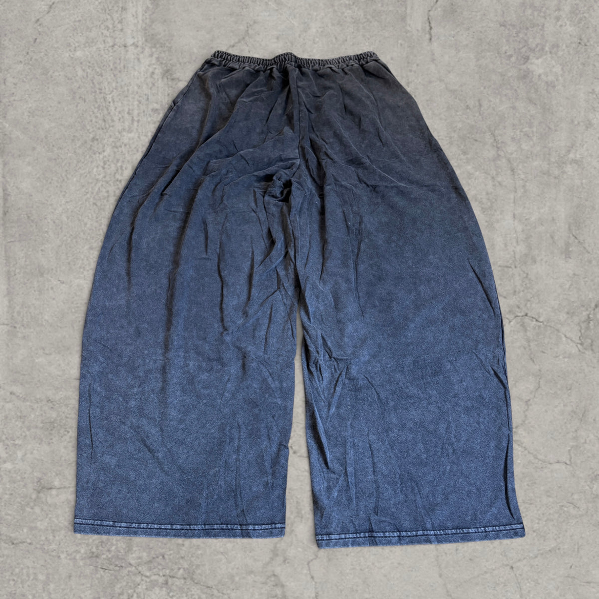 Super baggy wide leg Korean joggers in black/grey.