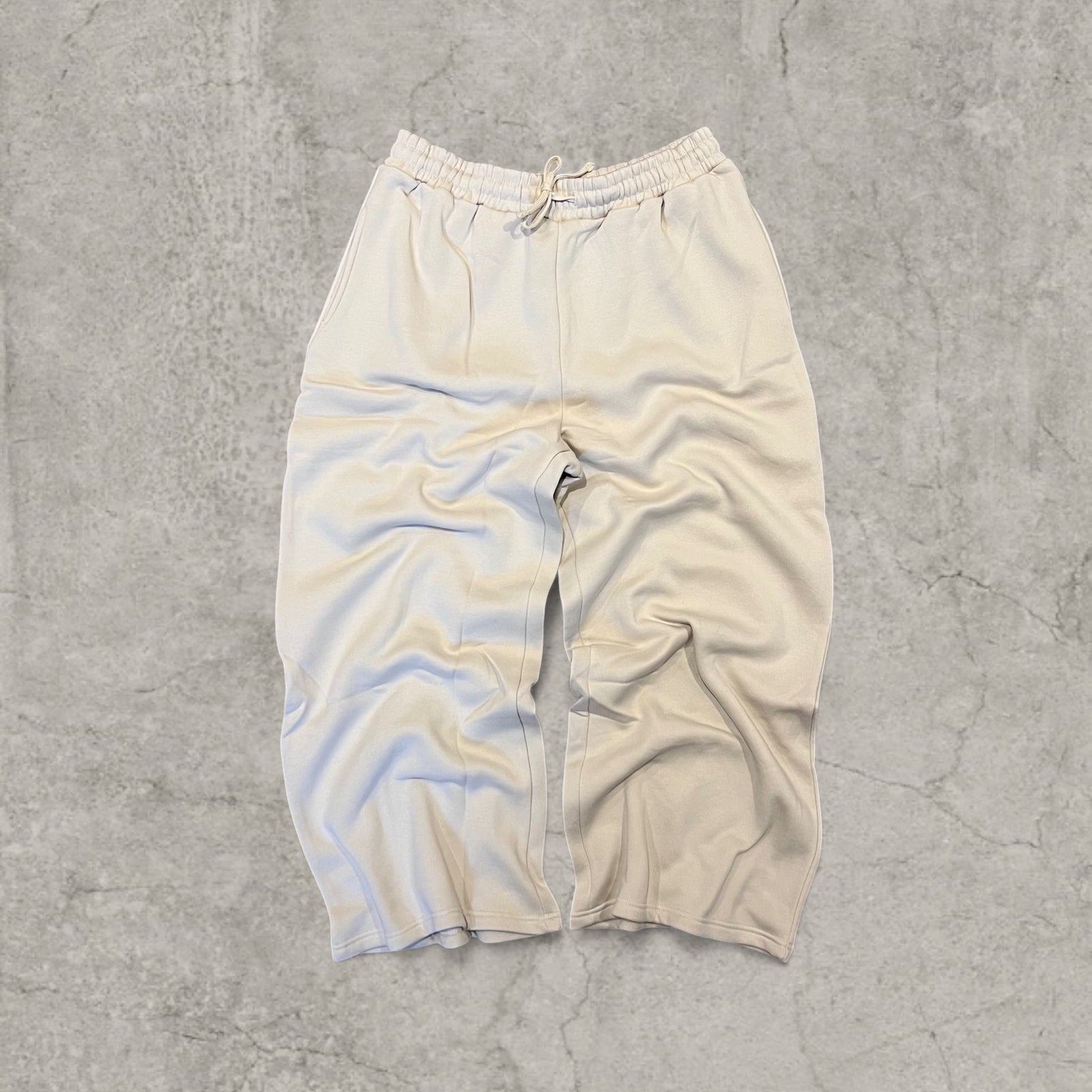 Super baggy wide leg Korean joggers in cream