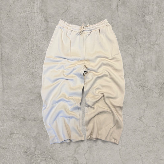 Super baggy wide leg Korean joggers in cream