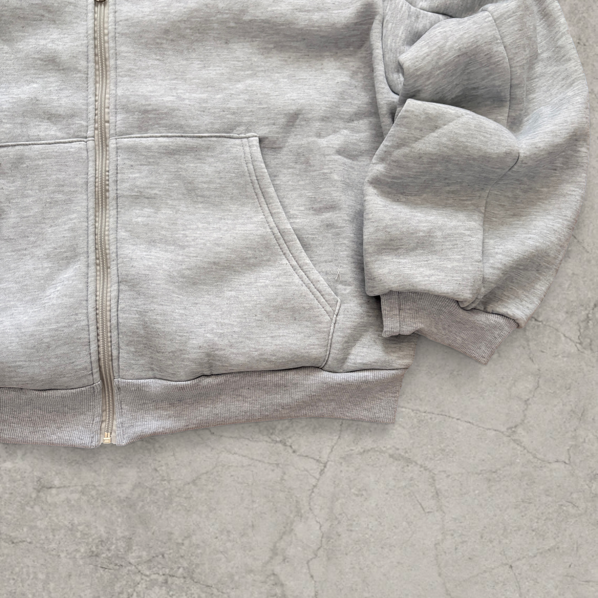 Baggy boxy Korean zip-up hoodie jumper in grey camo print