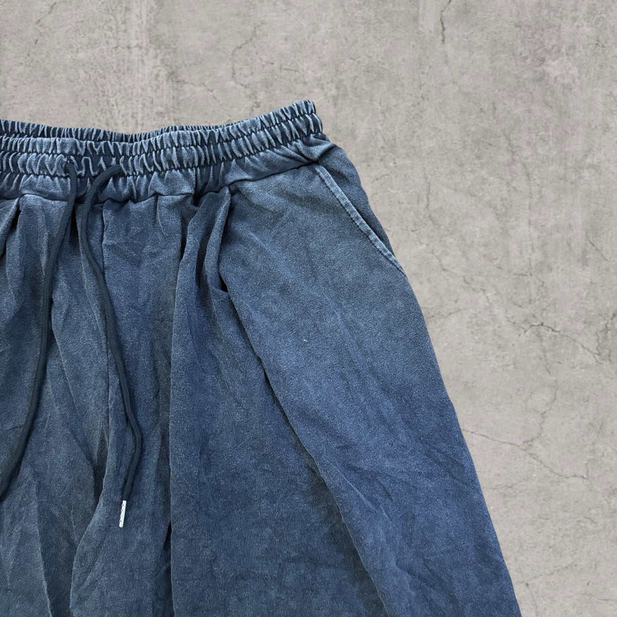 Super baggy wide leg Korean joggers in black/grey.