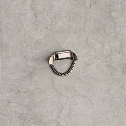 Silver stainless steel clock watch ring adjustable size