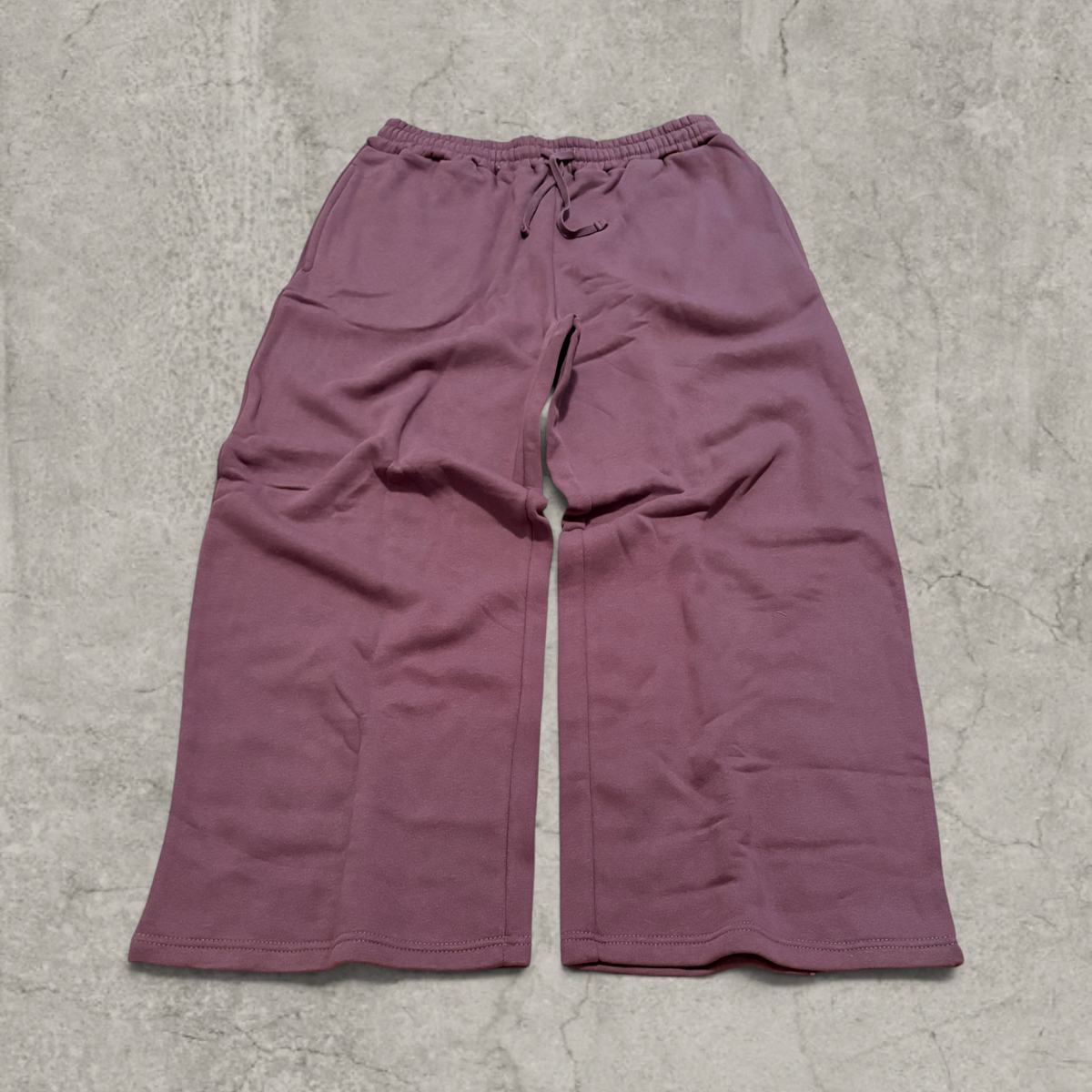 Super baggy wide leg Korean joggers in dark purple.
