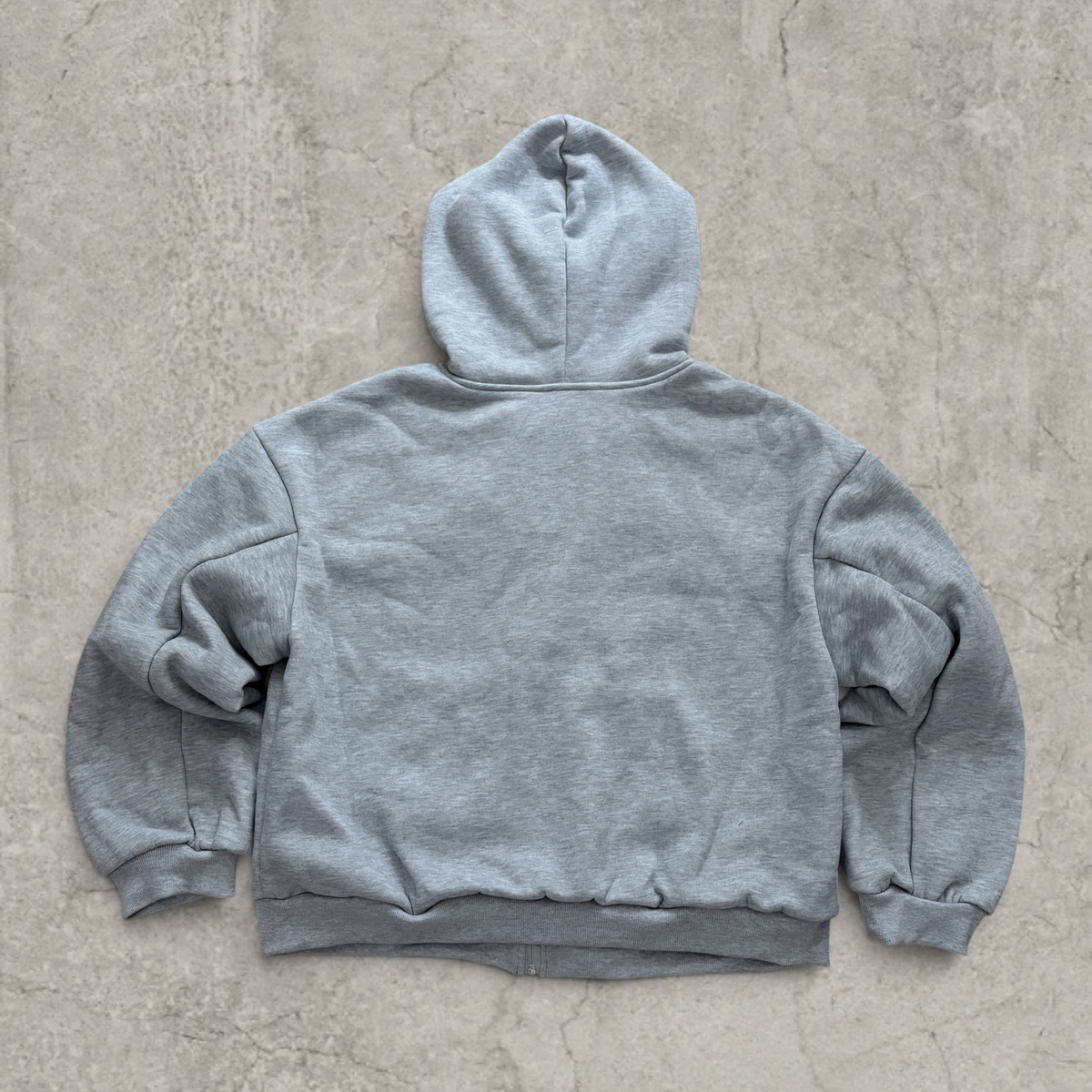 Baggy boxy Korean zip-up hoodie jumper in grey camo print