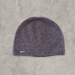 Japanese knit beanie hat in brown fluff