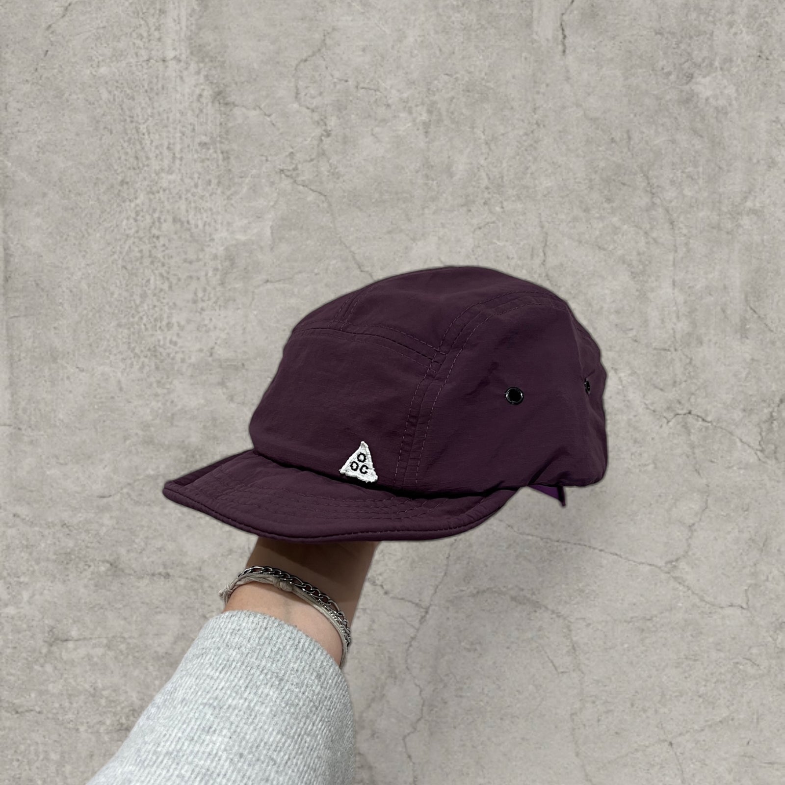 Vintage style Korean outdoor hiking hat in purple