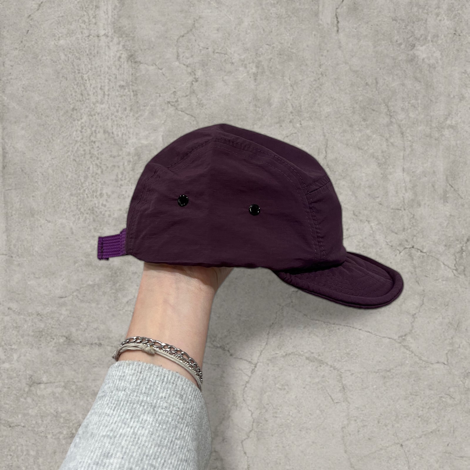 Vintage style Korean outdoor hiking hat in purple