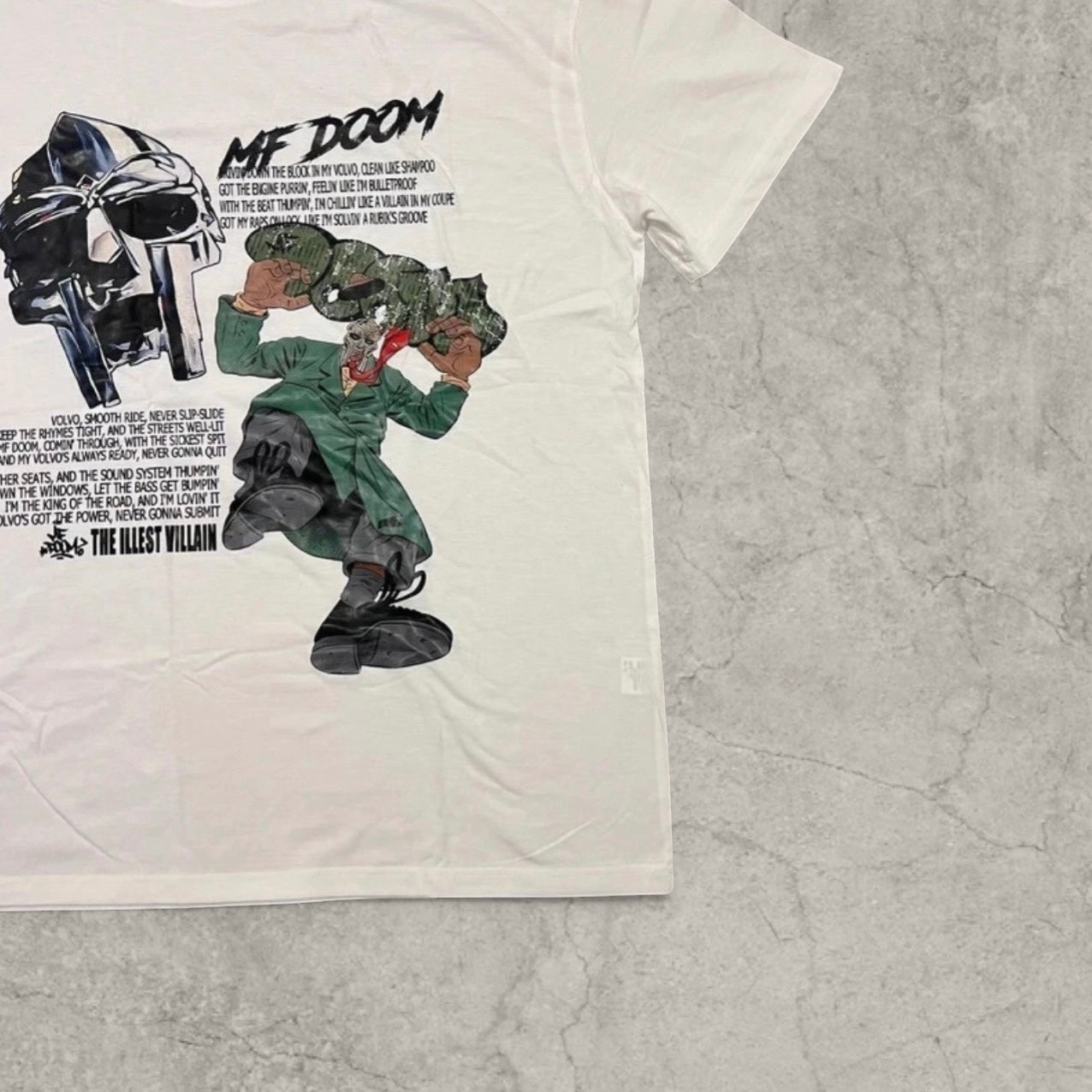 Mf doom madvillain graphic t-shirt in white