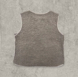 Sherpa-style button-up gillette waistcoat in beige grey