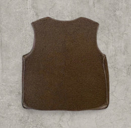 Sherpa style button-up gillette waistcoat in chocolate brown