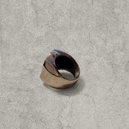 Stainless steel ring with route 66 design in silver