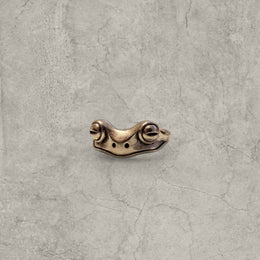 Cool vintage style silver stainless steel ring with frog animal face. One size, adjustable