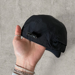 Vintage Korean hiking cap with adjustable back in black