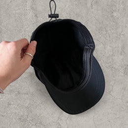 Vintage Korean hiking cap with adjustable back in black