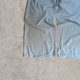 Wide-leg pinstriped trousers in beige cream