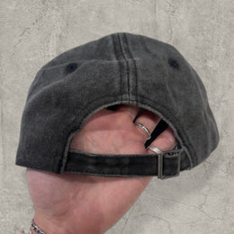 Vintage style baseball cap in black with yellow camel logo