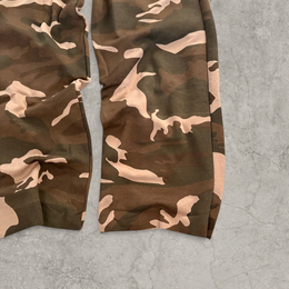 Super baggy wide leg Korean joggers in camo khaki/beige.