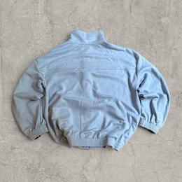 Incredible  boxy Korean zip-up sweatshirt jumper in light blue/navy with stripe print.