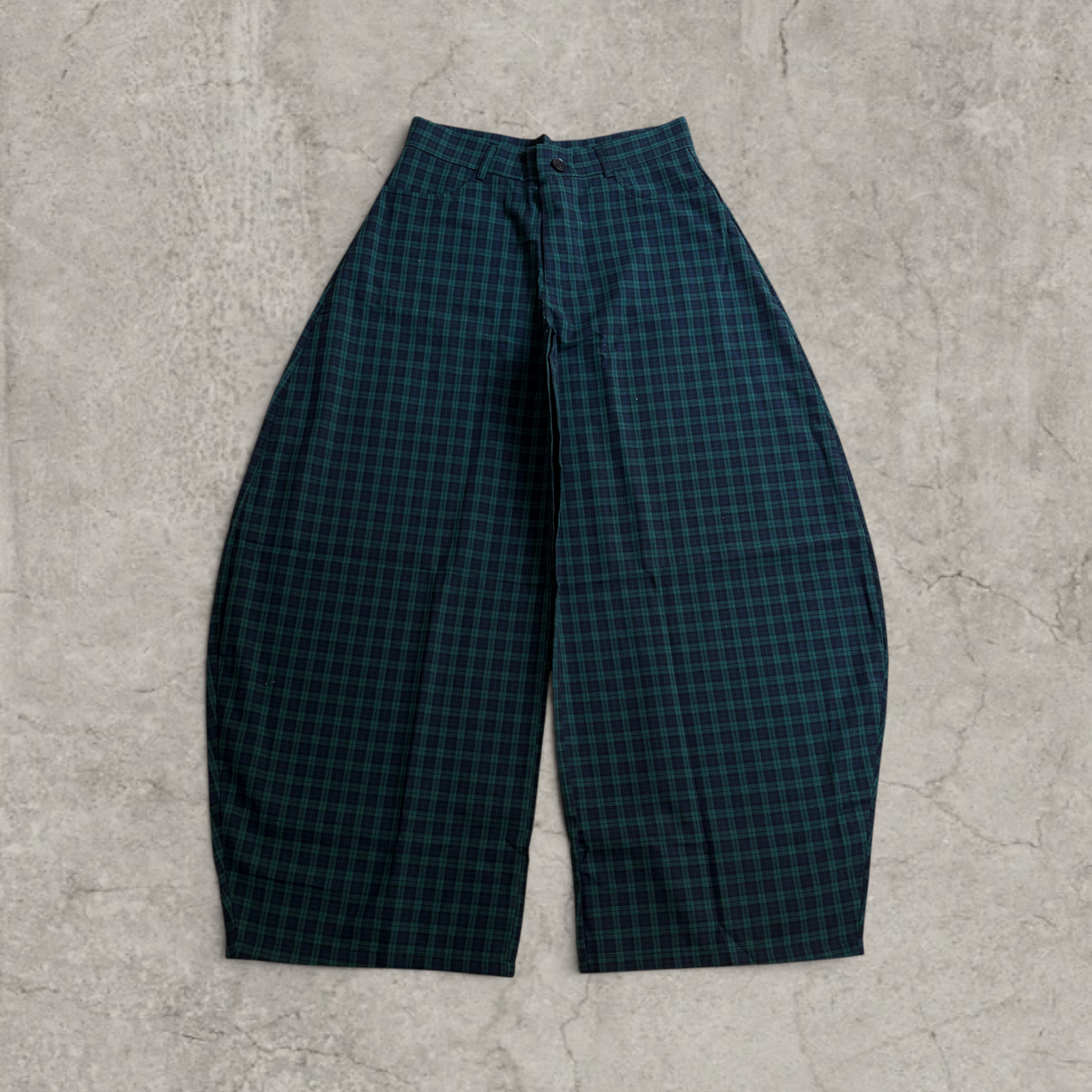 Vintage Style checkered Wide Leg Trousers in navy blue – Korean Japanese Tailored Fit