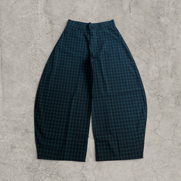 Vintage Style checkered Wide Leg Trousers in navy blue – Korean Japanese Tailored Fit