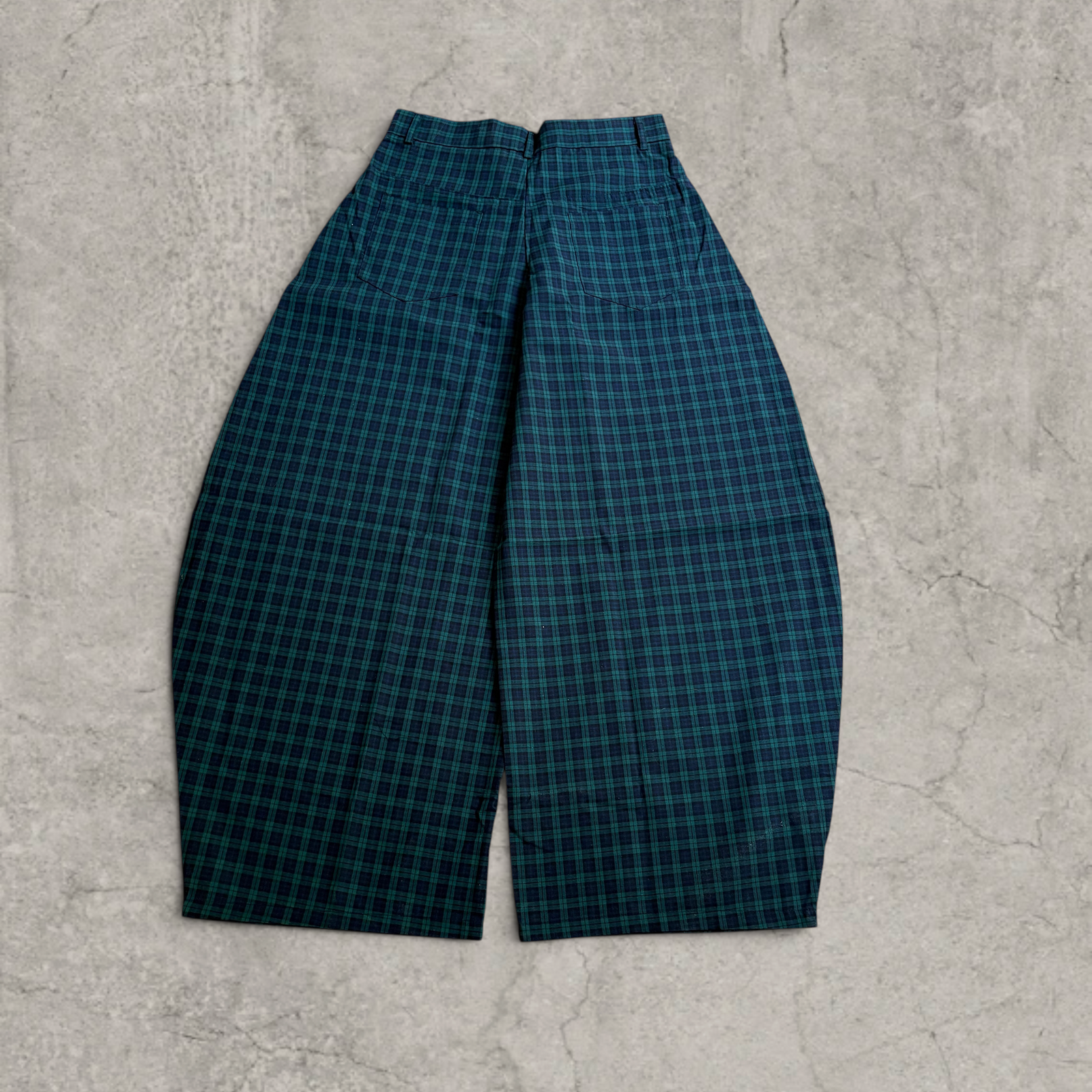 Vintage Style checkered Wide Leg Trousers in navy blue – Korean Japanese Tailored Fit