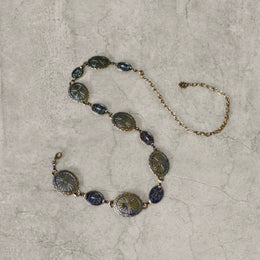 Vintage style western metal chain belt in gold with boho detailing