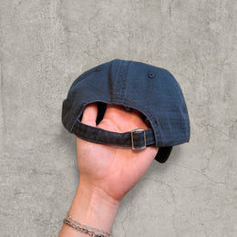 Vintage style baseball cap with white Running logo in black