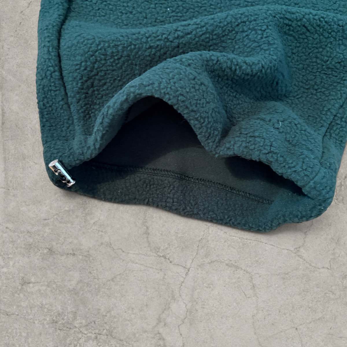 Super baggy wide leg Korean fleece joggers in dark green.