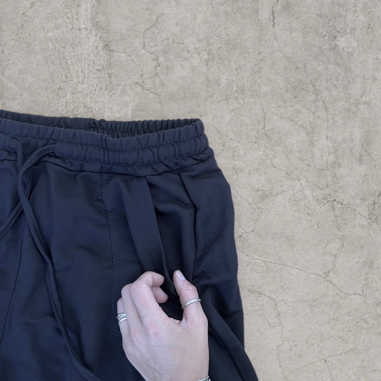 Super baggy wide leg Korean joggers in black size m