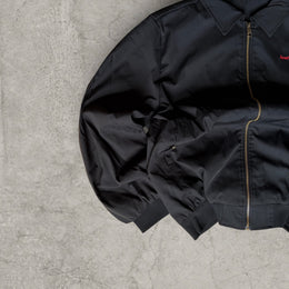 Vintage Style Bomber Jacket: Black, Unisex, Collared Zip with embroidered detail