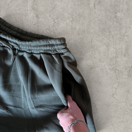 Super baggy wide leg Korean joggers in khaki green.