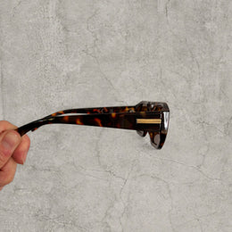 Vintage Aviator Sunglasses: Leopard Tortoise Shell Frame, chunky UV400 Brown Lenses
