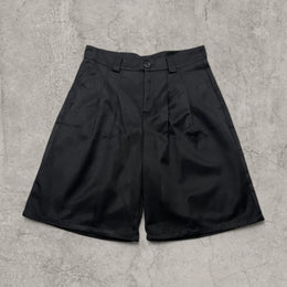 Insane baggy relaxed fit Japanese tailored shorts in black with pleats.