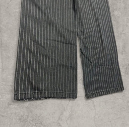 Insane baggy relaxed fit jeans in washed black with white pinstripe.