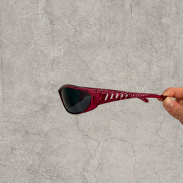Insane UV400 sunglasses in burgundy red with black lense. One size.