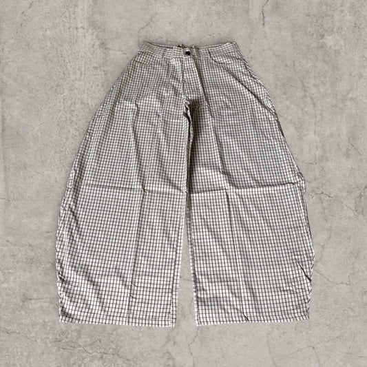 Vintage Style checkered Wide Leg Trousers – Korean Japanese Tailored Fit