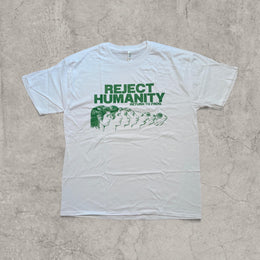 Reject Humanity vintage style T-shirt with front graphic in white.