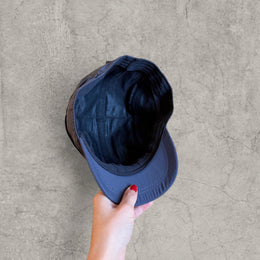 Vintage Korean hiking cap with adjustable fit in navy