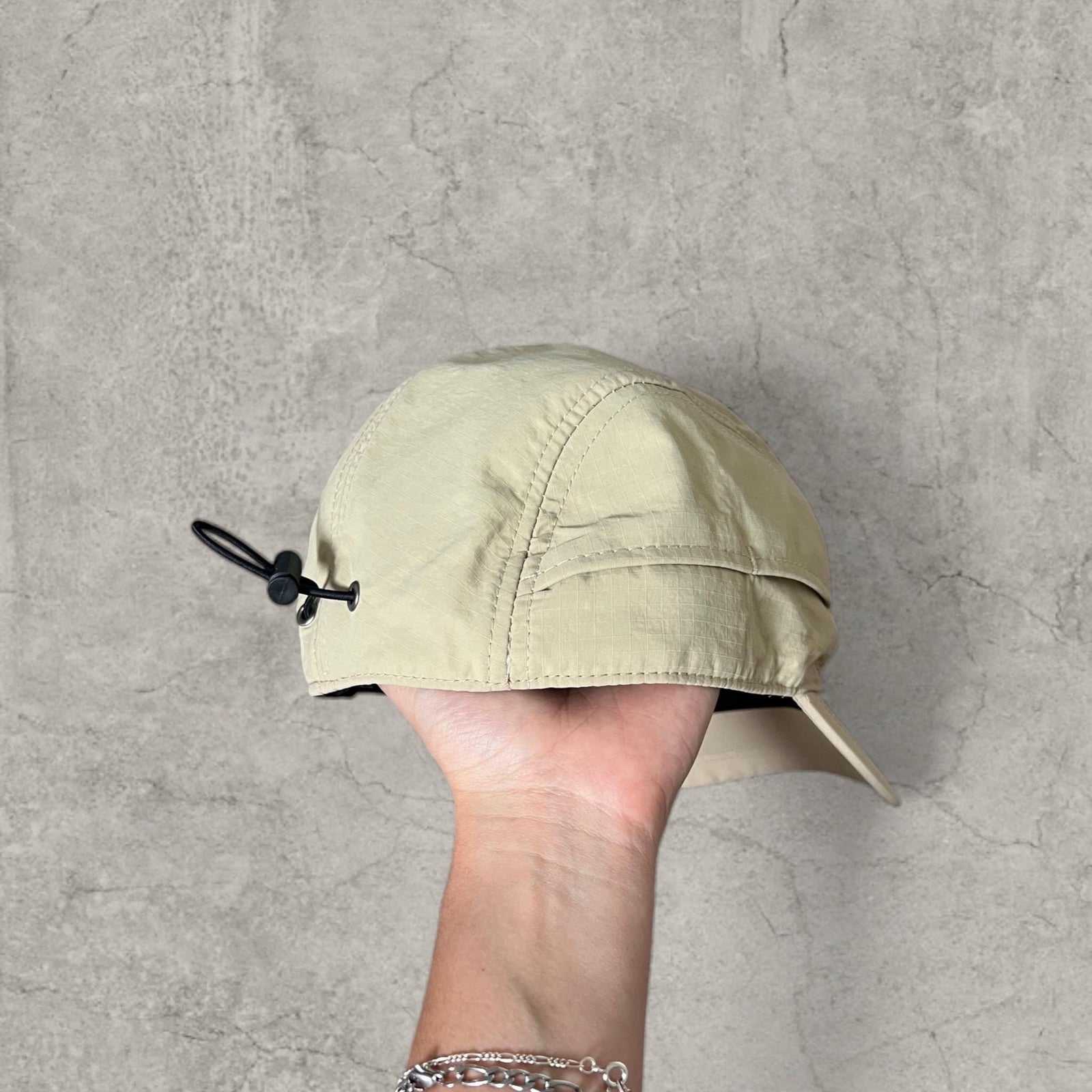 Vintage style hiking hat in cream with Korean outdoor design