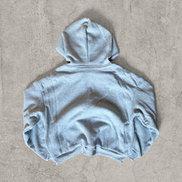 Incredible baggy boxy Korean zip-up hoodie jumper in grey with leopard print.